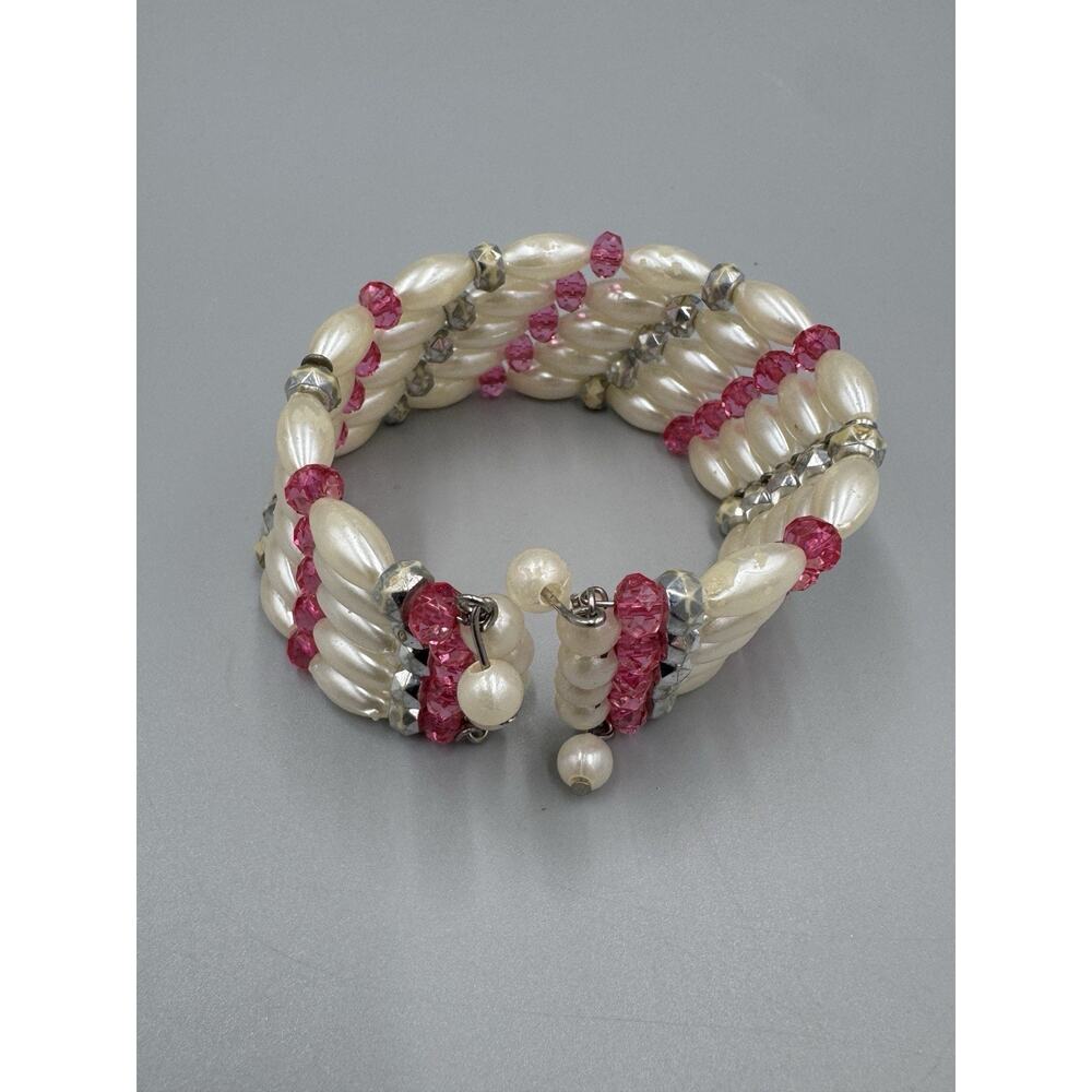 Multicolor Beaded Spiral Stacked Layered Cuff‎ Bracelet